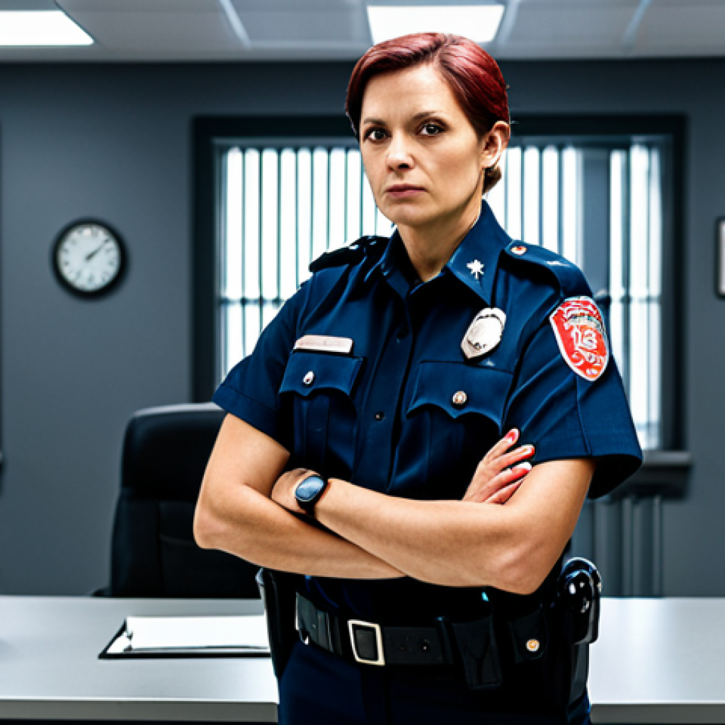 쥬라기캅스 캐릭터별 상징색 - Red Leader Briefing**

"A determined, fully clothed, professional female police officer (leader) wit...