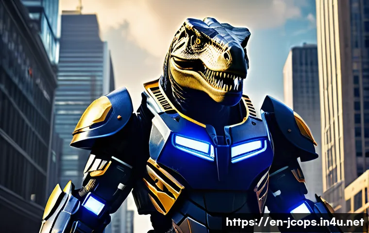 쥬라기캅스 인기 에피소드 순위 - **Prompt 1: Officer Rex - Dynamic Urban Transformation**
    "A highly detailed, cinematic shot of O...
