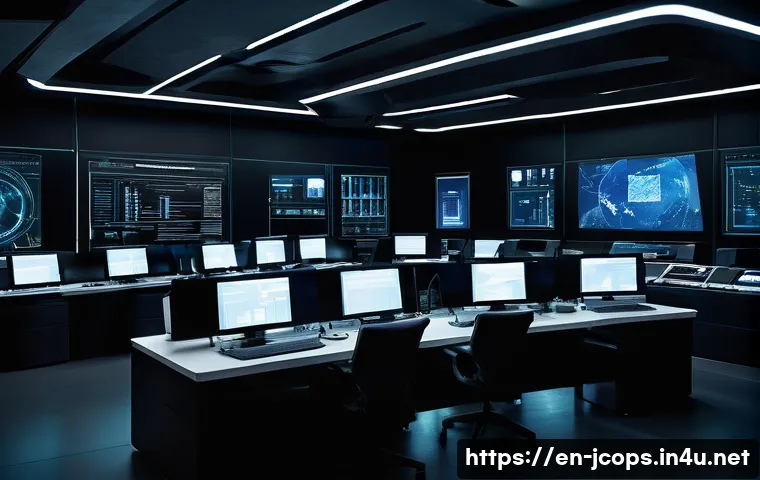 쥬라기캅스 시즌 피날레 예측 - **Prompt 1: The Shadow Organization's Command Center**
    "A wide shot of a vast, dimly lit, high-t...